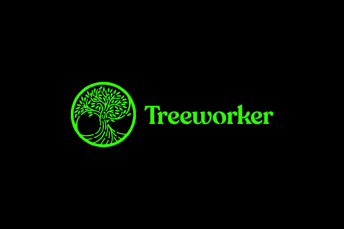 New Treeworker logo on a black background