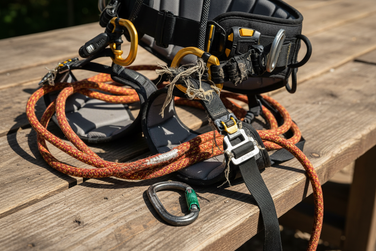 Climbing kit needing an inspection 