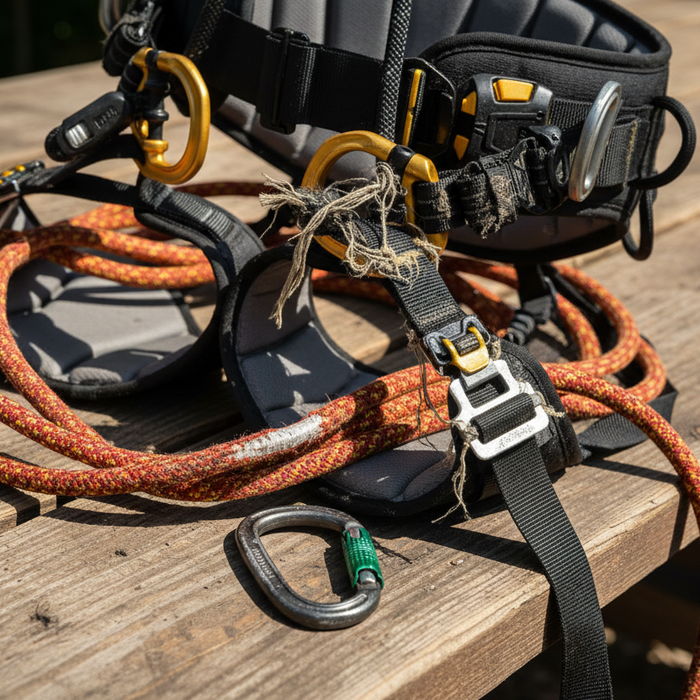 Climbing kit needing an inspection 