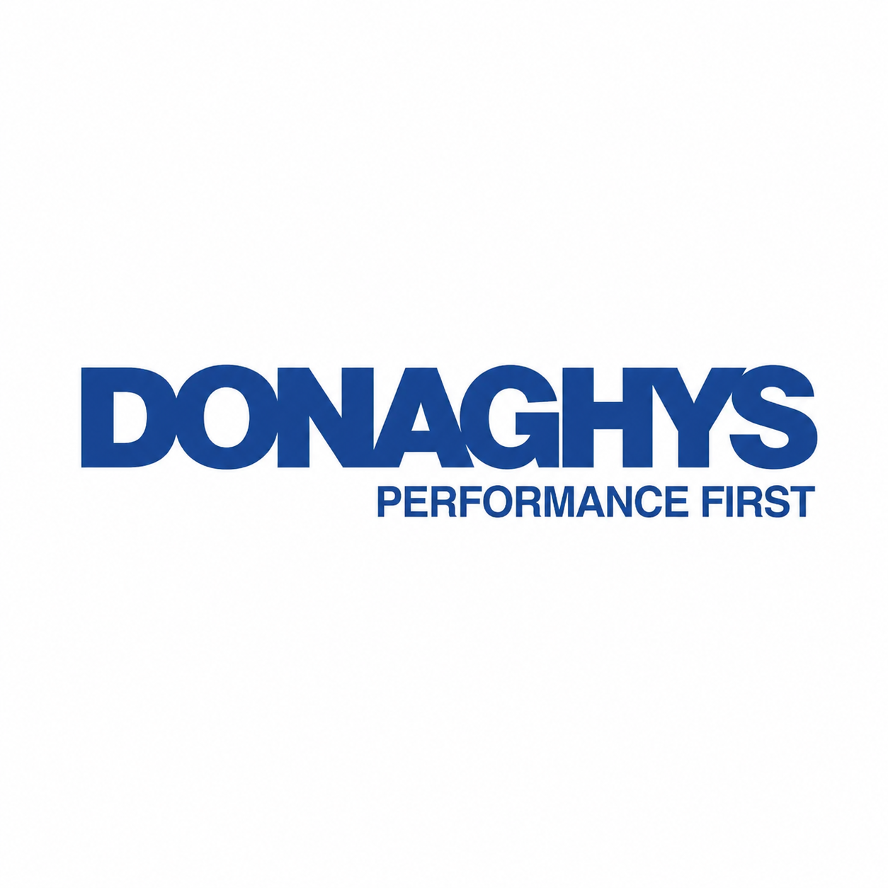 Donaghys performance first in blue on white background