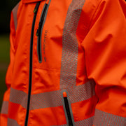 Arbortec Full Zip Waterproof Work Jacket - Hi-Vis Orange