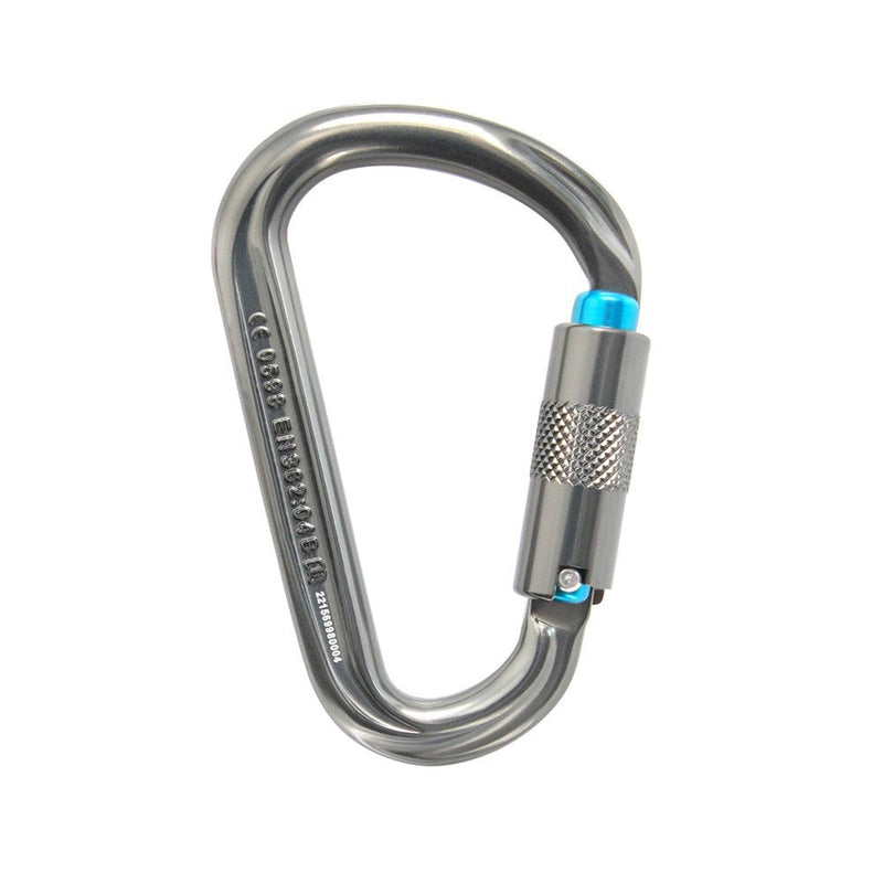 ISC HMS Aluminium 3 Way Carabiner 3 Pack - Titanium / Turquoise