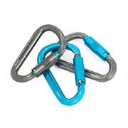 ISC HMS Aluminium 3 Way Carabiner 3 Pack - Titanium / Turquoise