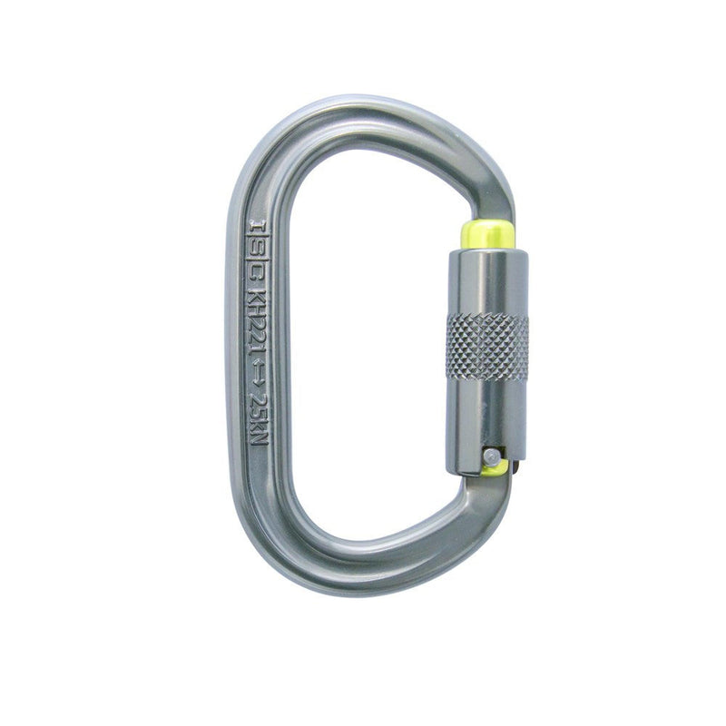 ISC Oval Aluminium 3 Way Carabiner 3 Pack - Titanium / Lemon