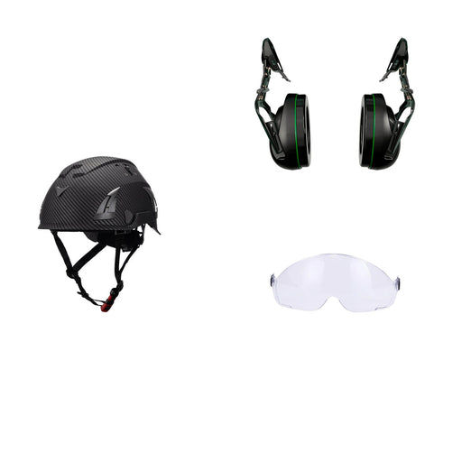 LAND AeroPro Arborist Helmet Combo - 31SNR Ear Defenders and Clear Pilot Visor