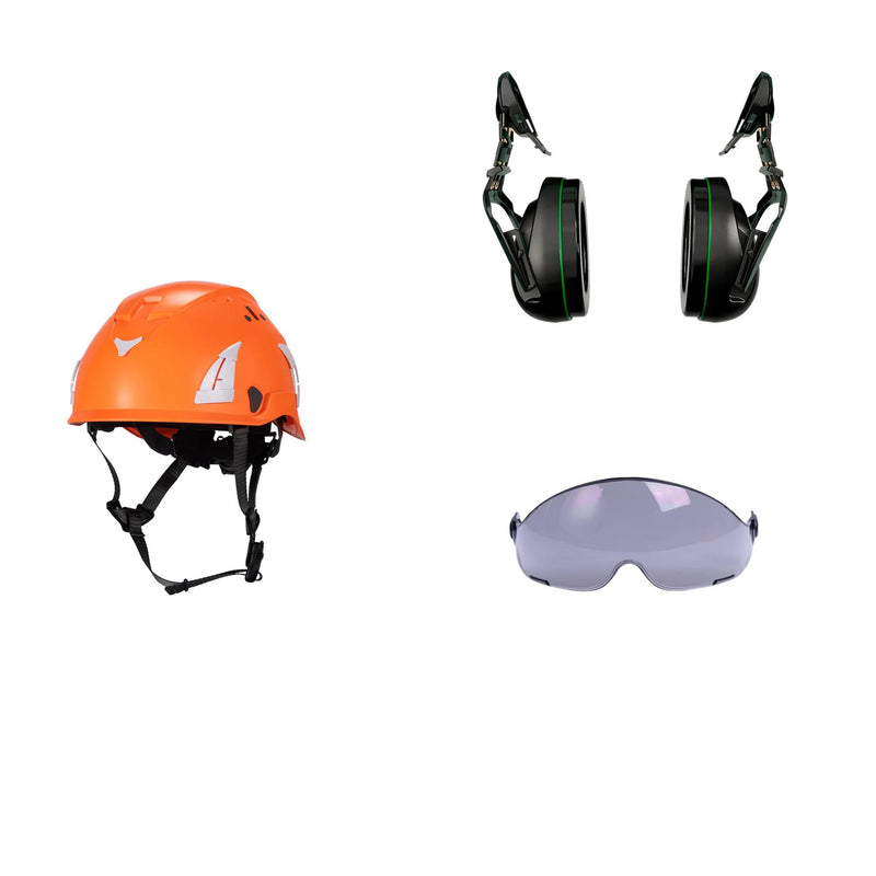 LAND AeroPro Arborist Helmet Combo - 31SNR Ear Defenders and Smoke Pilot Visor