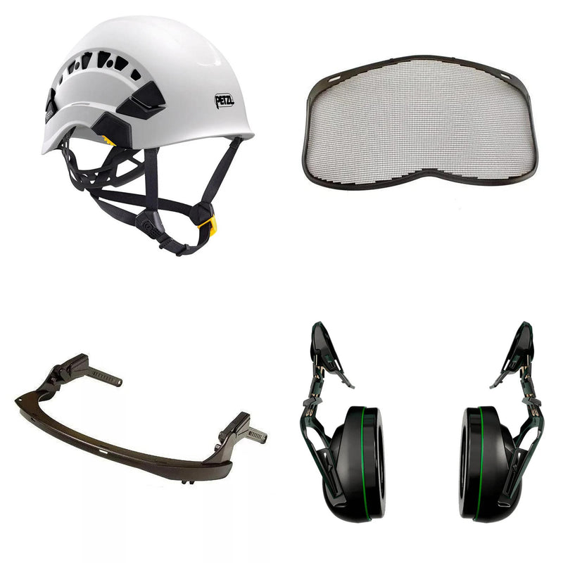Petzl Vertex Vent Arborist Helmet Combo - 31SNR Ear Defenders and Mesh Visor