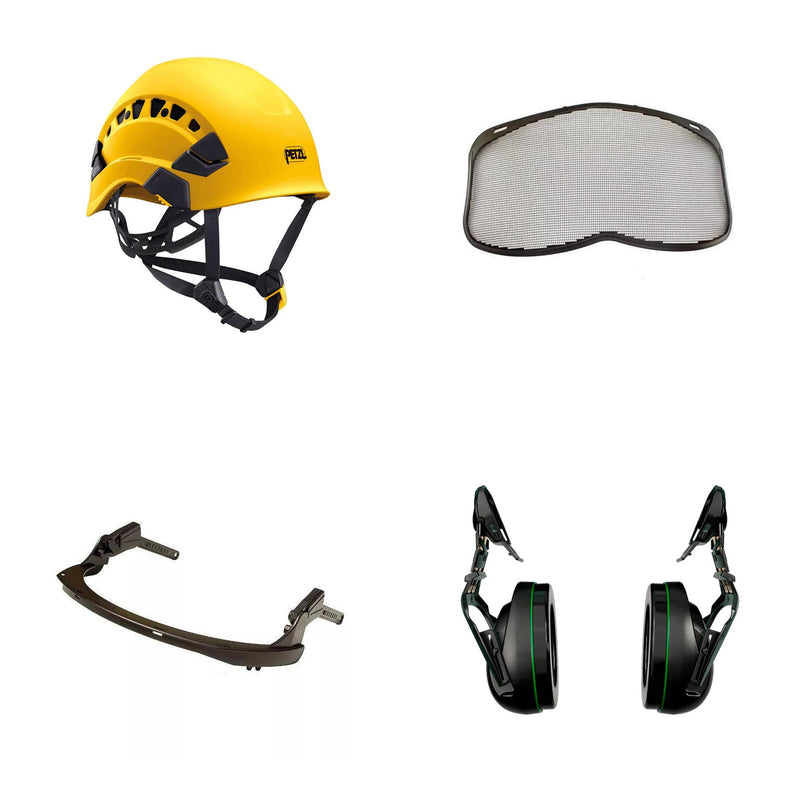 Petzl Vertex Vent Arborist Helmet Combo - 31SNR Ear Defenders and Mesh Visor