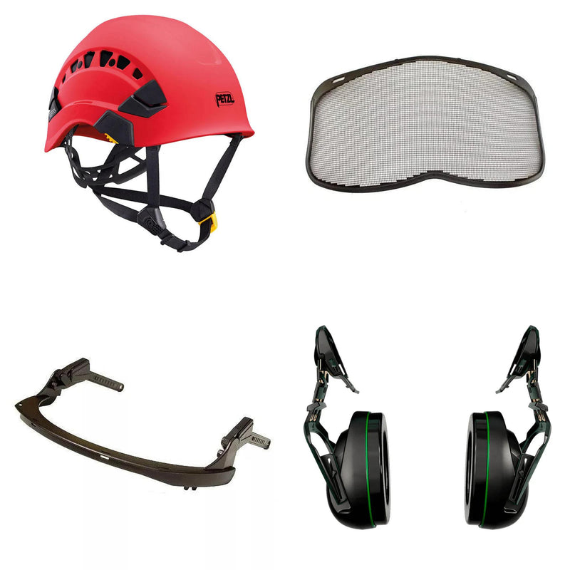 Petzl Vertex Vent Arborist Helmet Combo - 31SNR Ear Defenders and Mesh Visor
