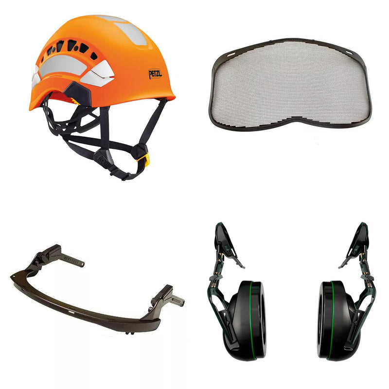 Petzl Vertex Vent Arborist Helmet Combo - 31SNR Ear Defenders and Mesh Visor