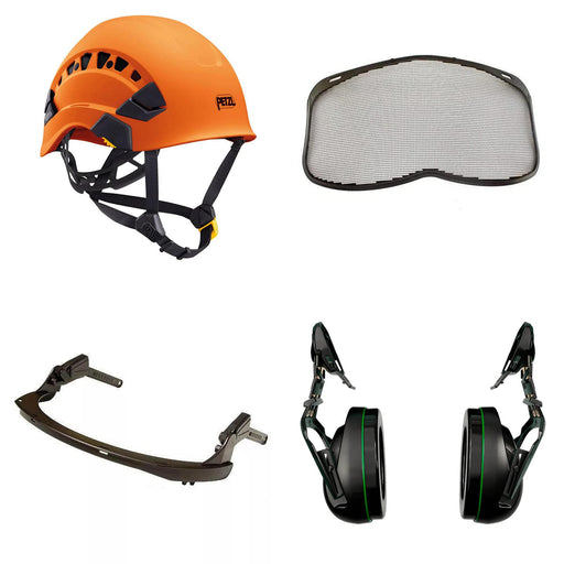 Petzl Vertex Vent Arborist Helmet Combo - 31SNR Ear Defenders and Mesh Visor
