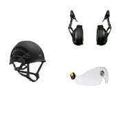 Petzl Vertex Vent Arborist Helmet Combo - 31SNR Ear Defenders and Vizir - Clear