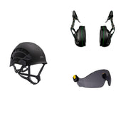 Petzl Vertex Vent Arborist Helmet Combo - 31SNR Ear Defenders and Vizir - Shadow