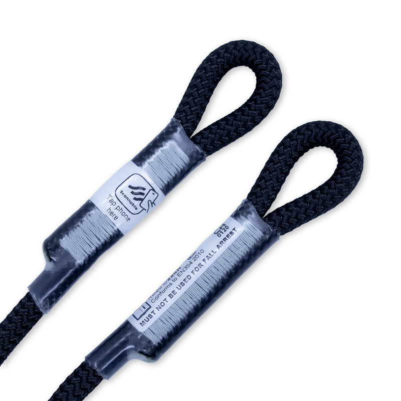 SAR 'Smart' 11mm Work Positioning Eye to Eye Lanyard - Black