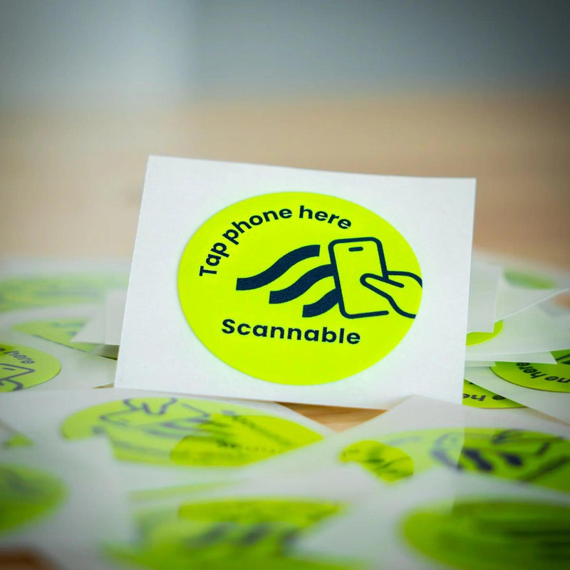 Scannable Helmet Sticker NFC Tag 30mm (50 Pack)
