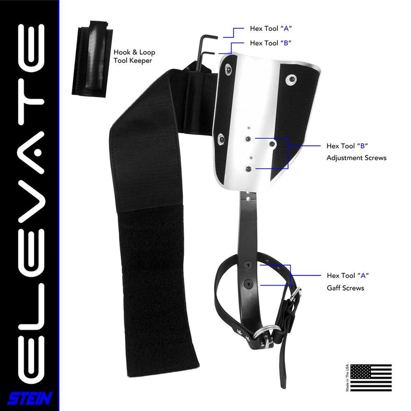 Stein ELEVATE Climbing Spurs / Spikes Kit with Velcro Pads - Black