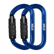 Stein Secura OVAL 3 Way Carabiner - Blue - Twin Pack