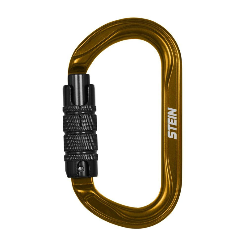 Stein Secura OVAL 3 Way Carabiner - Gold - Twin Pack
