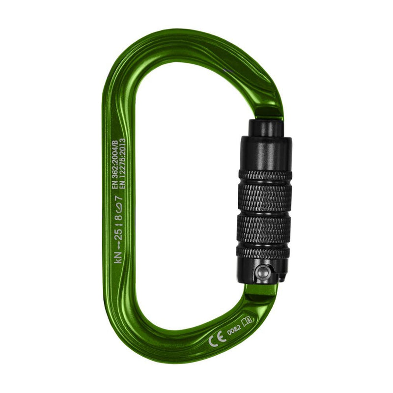 Stein Secura OVAL 3 Way Carabiner - Green - Twin Pack