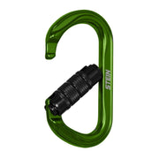 Stein Secura OVAL 3 Way Carabiner - Green - Twin Pack