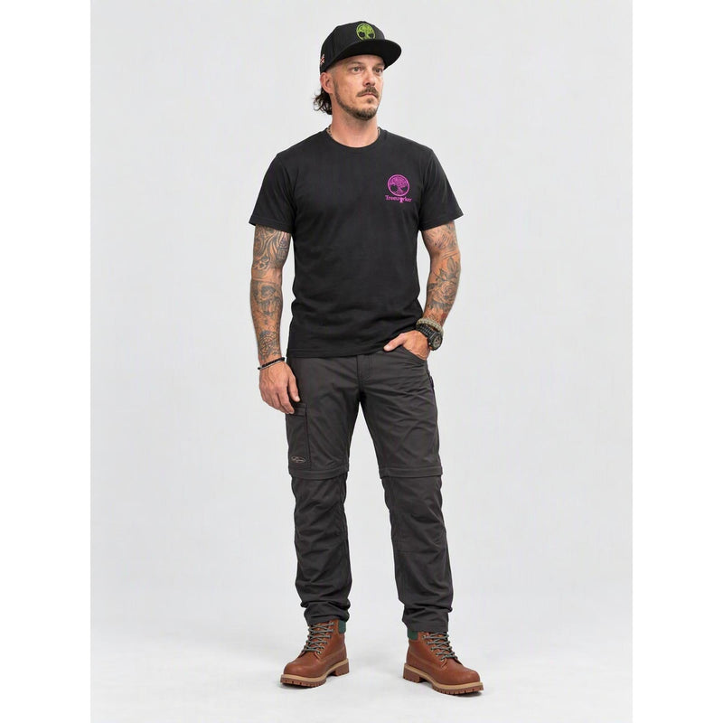 Treeworker Pink Ribbon Chest Logo Organic Cotton T-Shirt - Black/Pink