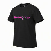 Treeworker Pink Ribbon Logo Organic Cotton T-Shirt - Black/Pink
