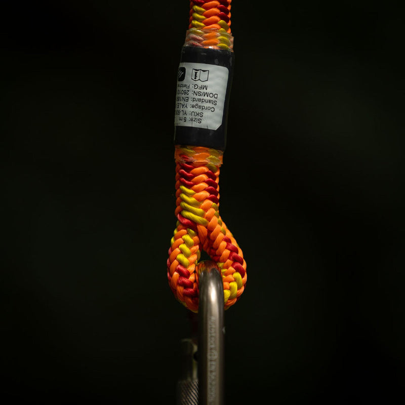 Yale XTC Fire 12.6mm Climbing Rope - Orange / Red / Yellow - 1 Splice